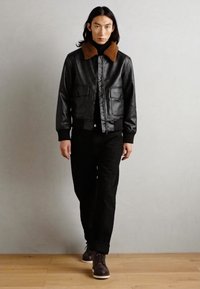 Pier One LEATHER - Stivaletti stringati - dark brown