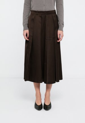 MATILDA SHINY SUITING - Gonna a pieghe - java