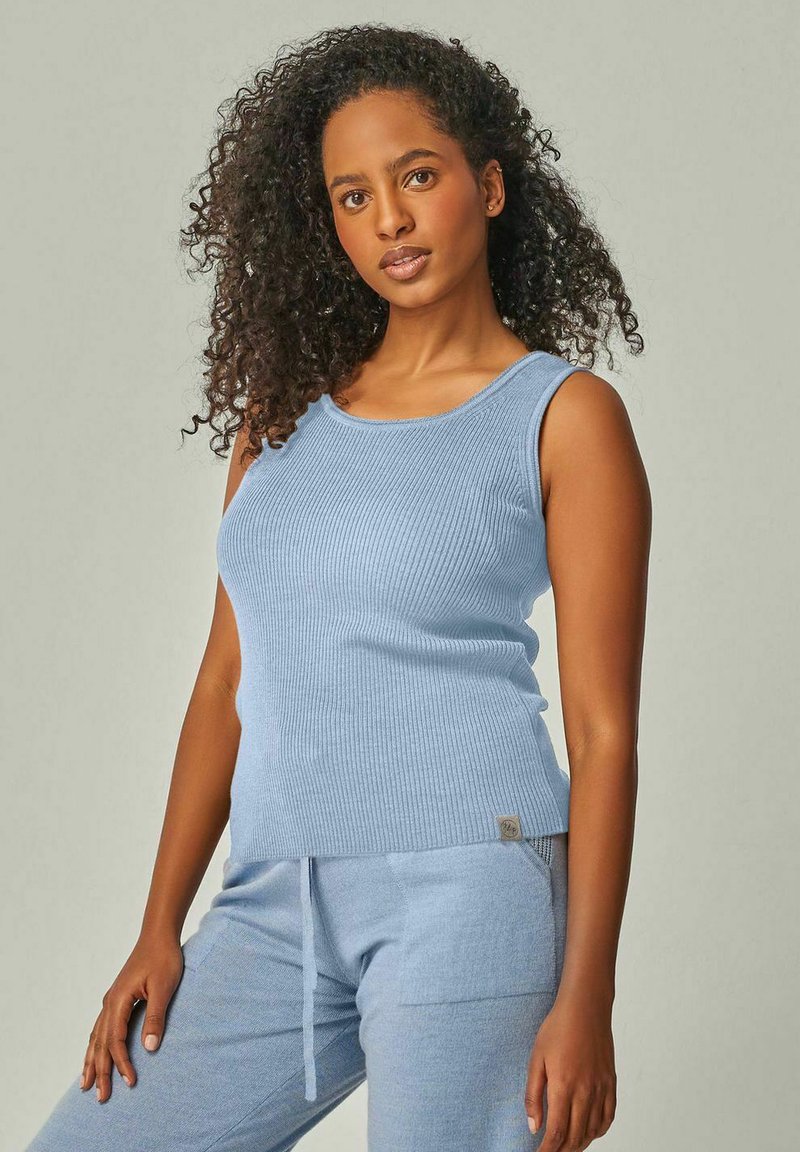 YOU LOOK PERFECT BLOSSOM - MERINO WOOL KNIITED TOP - Top - himmelblau