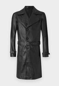 CHRISTIAN COAT LEATHER - Trench - nappa black