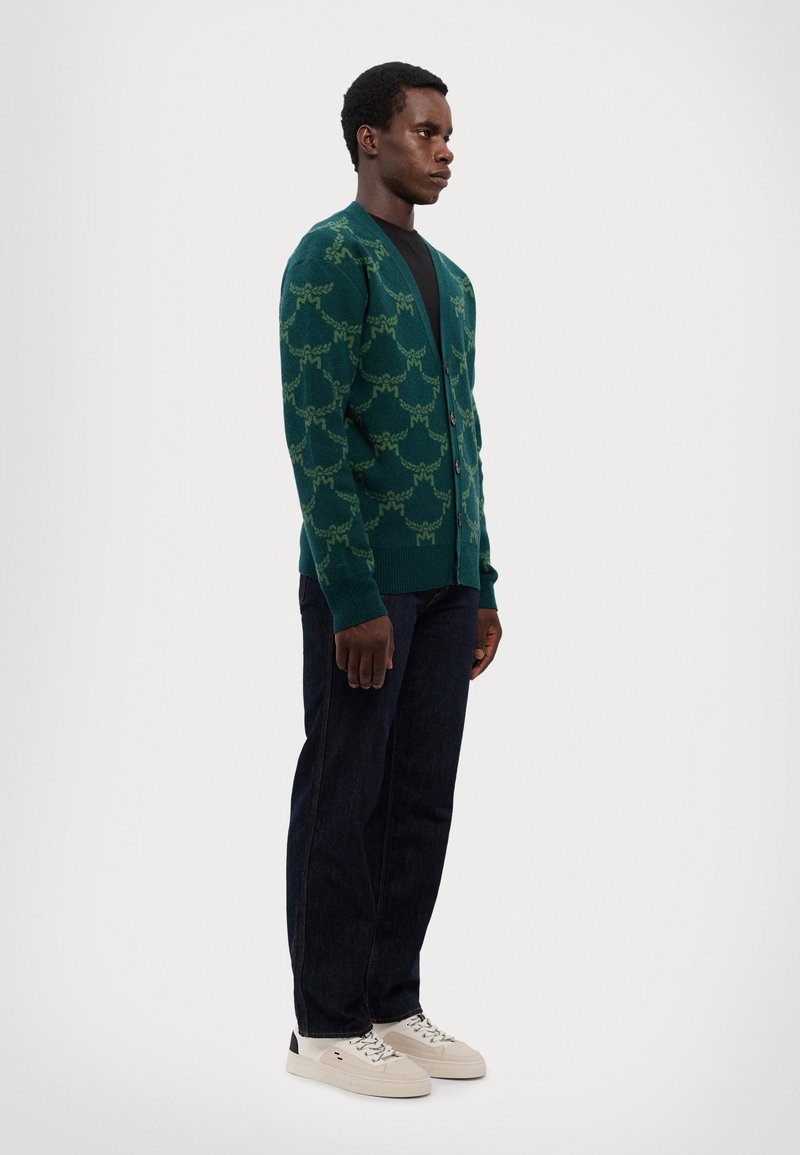 MCM ALLOVER CARDIGAN - Neuletakki - forest green