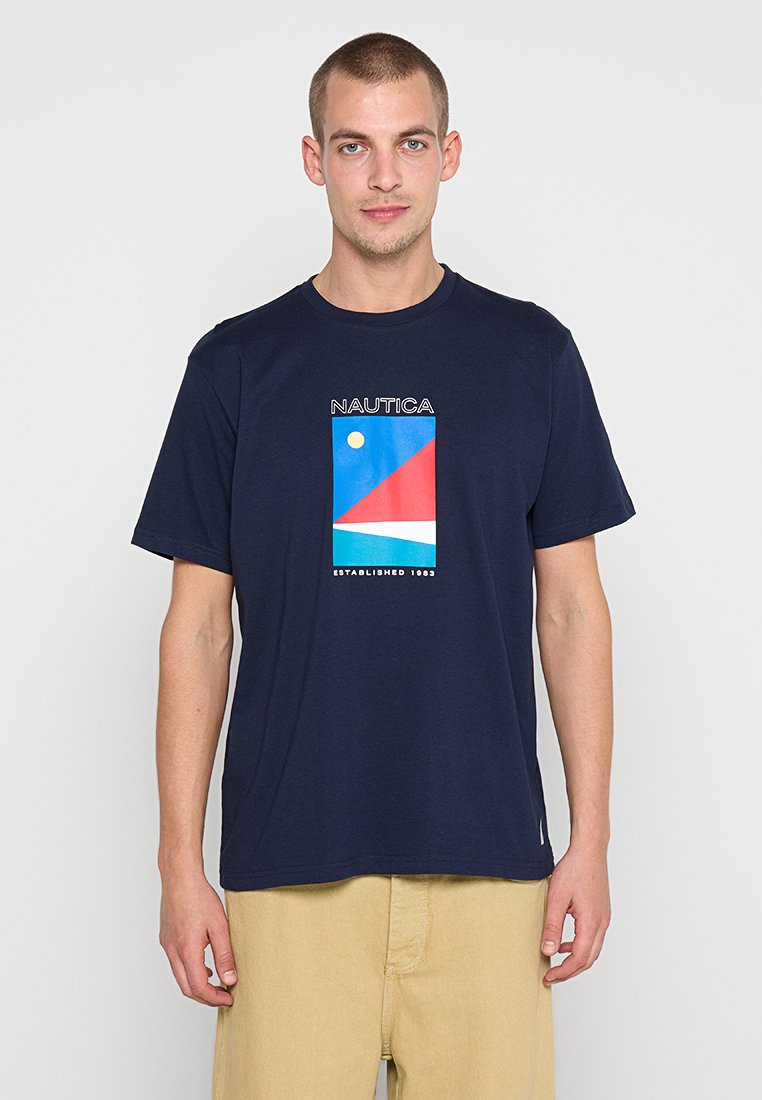 Nautica T-shirt print donkerblauw