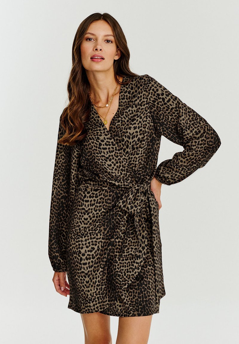 NAOKO MULTIWAY MINI LEOPARD  - Denní šaty - brown