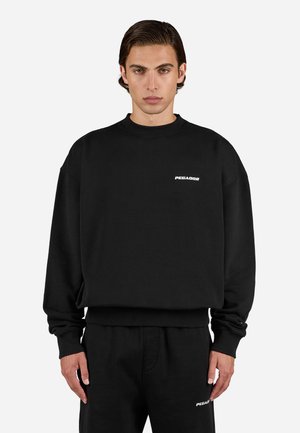 Sort sweatshirt med rund halsudskæring, lange ærmer og ribbede manchetter. Har et lille hvidt "PEGADOR" logo på brystet.