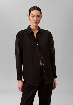 Calvin Klein ROLL SLEEVE UTILITY POCKET - Pogājama blūze - black