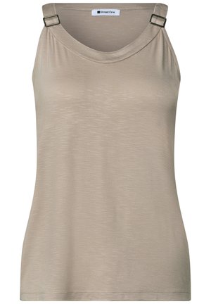 Street One, TOP MIT V-NECK UND DEKO-DETAIL - Top - sepia sand