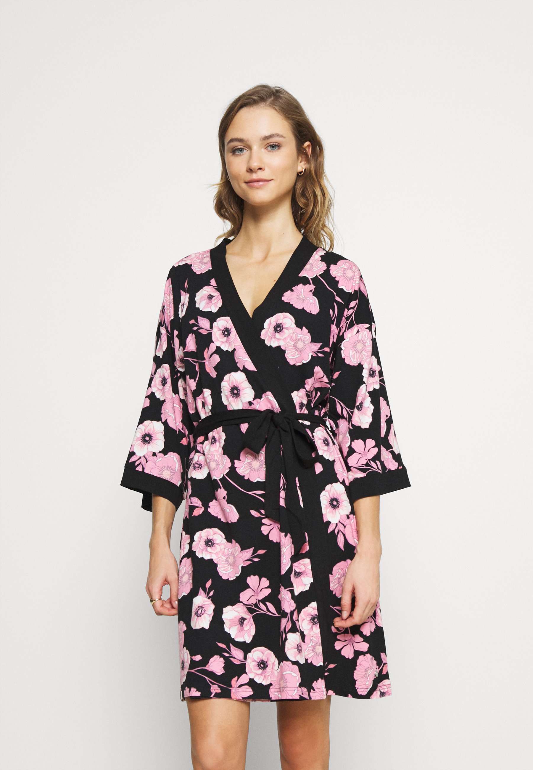 LASCANA KIMONO - Accappatoio - black/pink/nero - Zalando