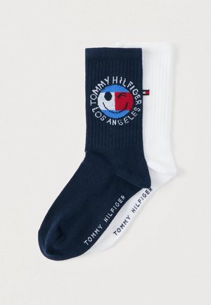 KIDS SMILEY UNISEX 2 PACK - Zoknik - blue/white