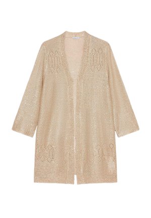 Luisa Viola, CARDIGAN TRAFORATO FULL PAILLETTES - Vest - oro