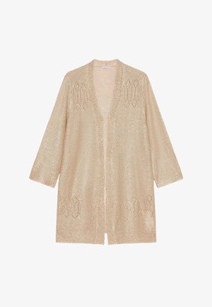 Luisa Viola, CARDIGAN TRAFORATO FULL PAILLETTES - Gilet - oro