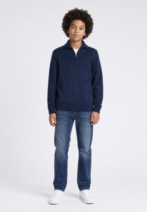 Petrol Industries, HALF-ZIP KNIT SWEATER IRONSHORE - Trui - navy blue