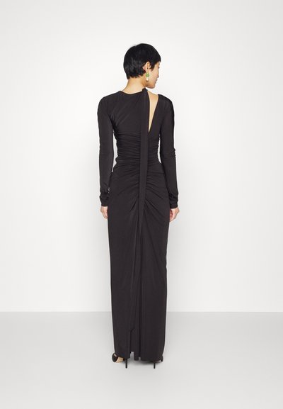 Victoria Beckham ASYMMETRIC RUCHED FLOORLENGTH - Koktailové šaty/večierkové šaty - black