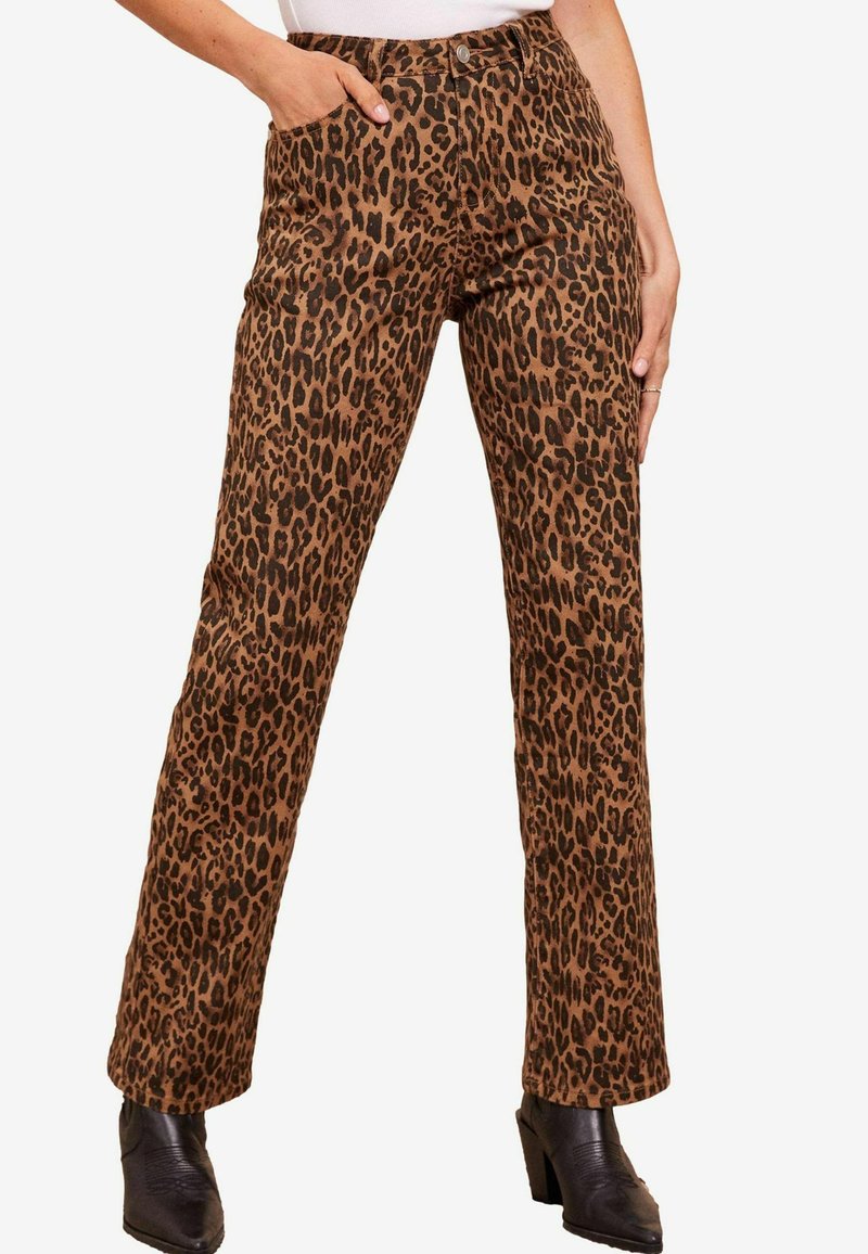 Friends Like These LEOPARD PRINTED  - Sirgete säärtega teksad - brown