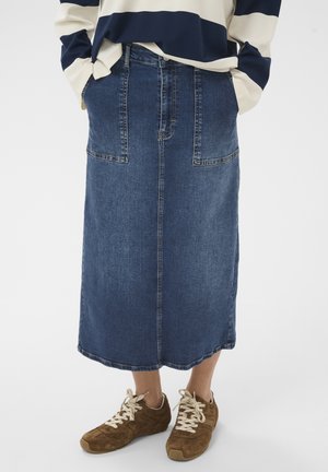 AIYA SK - Denimová sukňa - medium dark blue denim