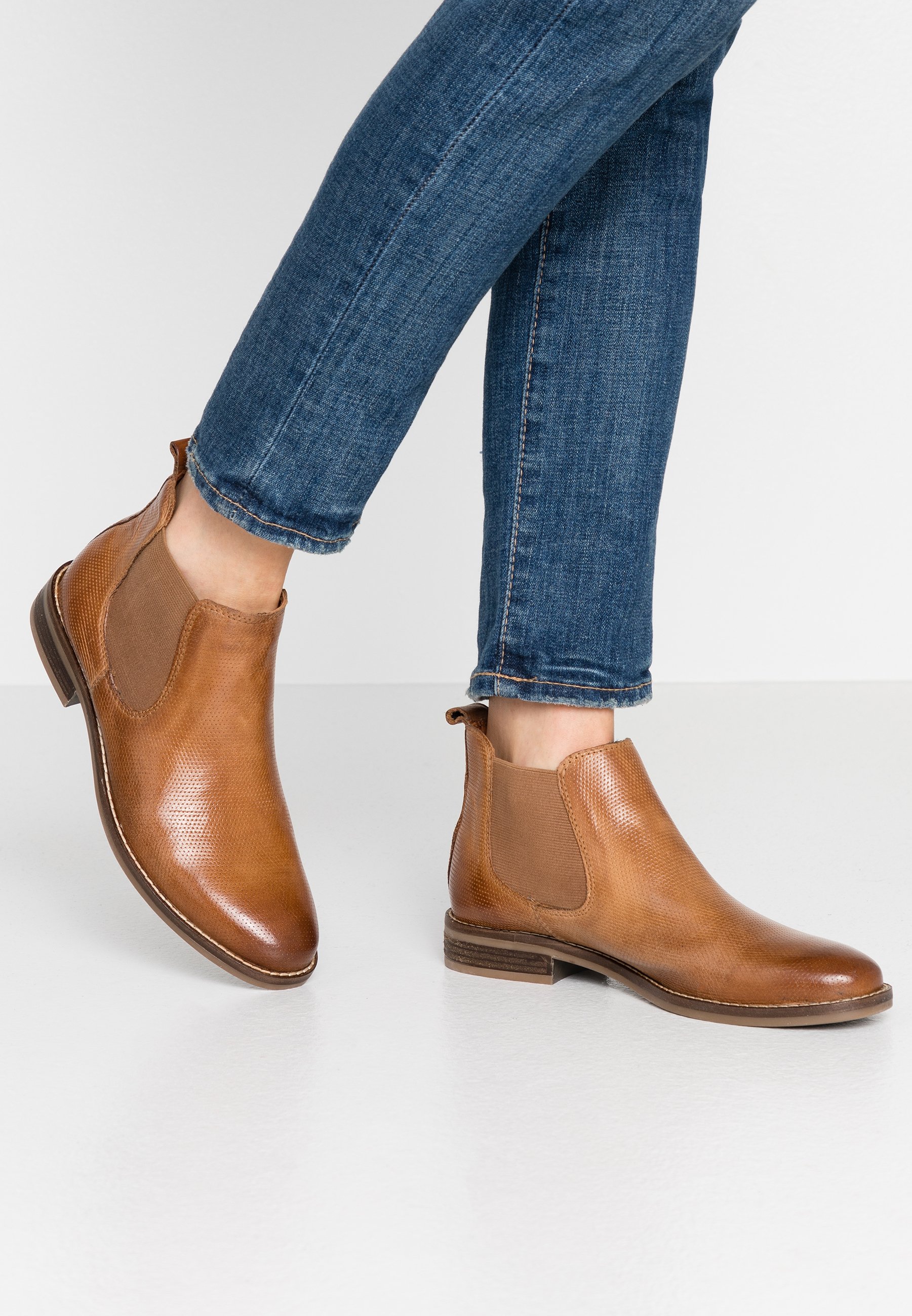 cognac ankle booties