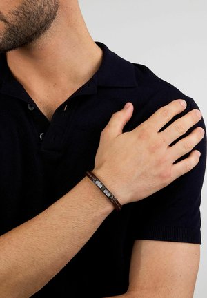Maserati, Bracciale - brown,stainless steel,yellow gold