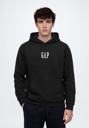 GAP, SOFT OVERSIZED LOGO - Суитшърт с качулка - true black