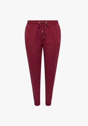 Bordeaux sweatpants van een zachte katoenmix, met een elastische tailleband met trekkoord, taps toelopende pijpen en ribgebreide manchetten.