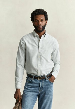 GANT, REG BRUSHED OXFORD STRIPE SHIRT - Shirt - dark emerald