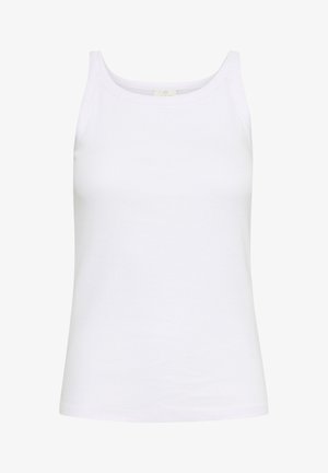 Witte tanktop van katoen. Heeft een ronde halslijn en slanke schouderbandjes. Soepele textuur met een aansluitende pasvorm.