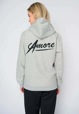 AMORE BACK EMBROIDERY UNISEX  - Felpa con zip - grey