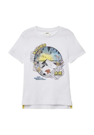 MIT SEITLICHEN SCHLITZEN AM SAUM - Print T-shirt - weiß