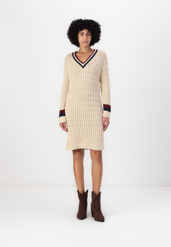 VARSITY V NECK DRESS - Jumper dress - country ivory