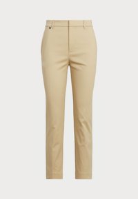 DOUBLE FACED STRETCH COTTON TROUSER - Trousers - beige