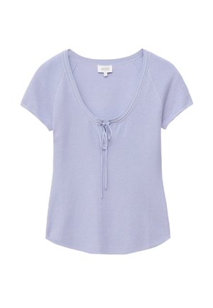 & OTHER STORIES, & OTHER STORIES TIE-FRONT TOP - T-shirt print - purple