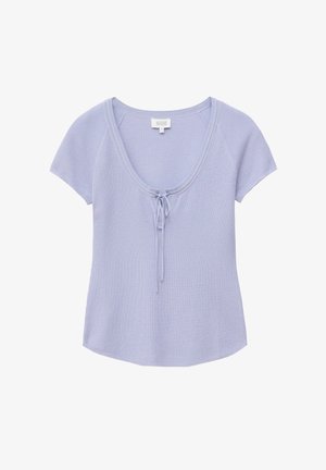 & OTHER STORIES, & OTHER STORIES TIE-FRONT TOP - T-shirt print - purple