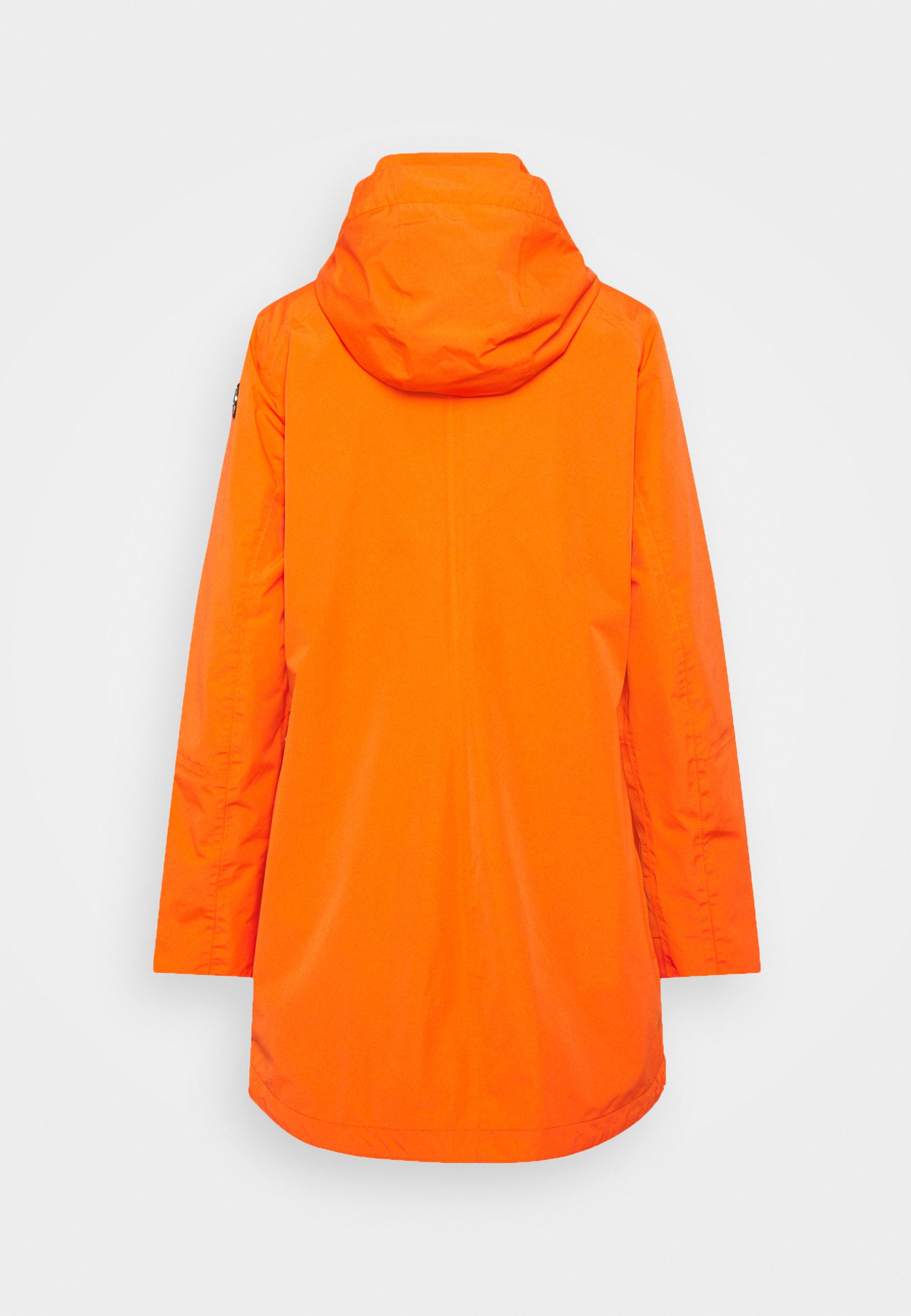 burnt orange rain jacket