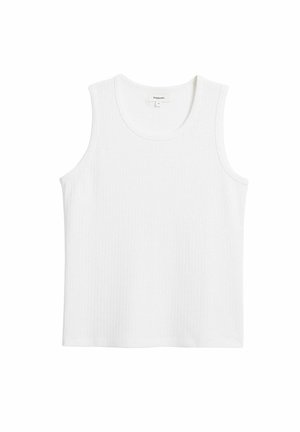 Kappahl, POINTELLE SLIM FIT TANK TOP - Top - white