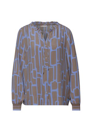 GEMUSTERTE MIT TAPE - Bluse - blau