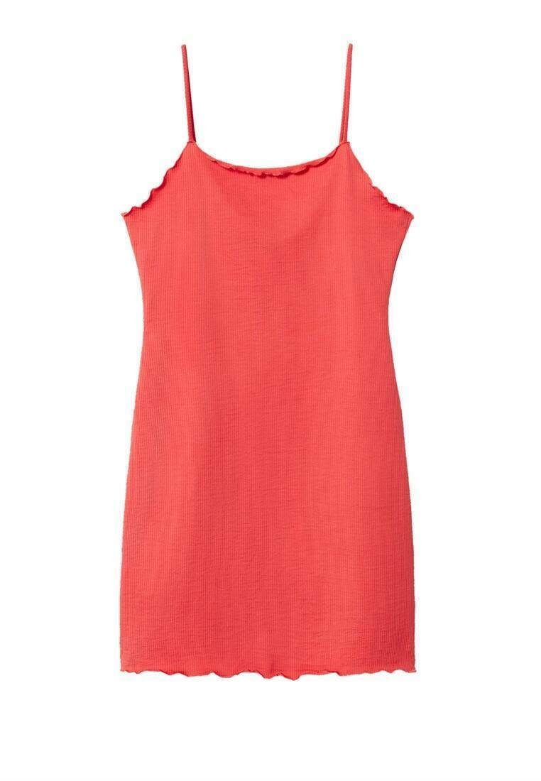 Mango Gebreide jurk koraalrood