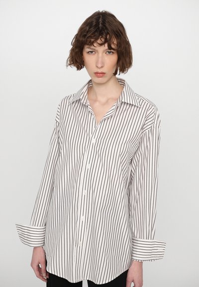 Filippa K CLASSIC STRIPE SHIRT - Cămașă - coffee/white