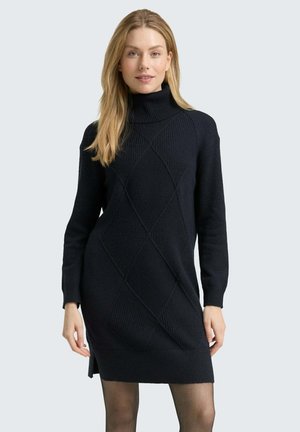 WITH TURTLENECK - Gebreide jurk - sky captain blue