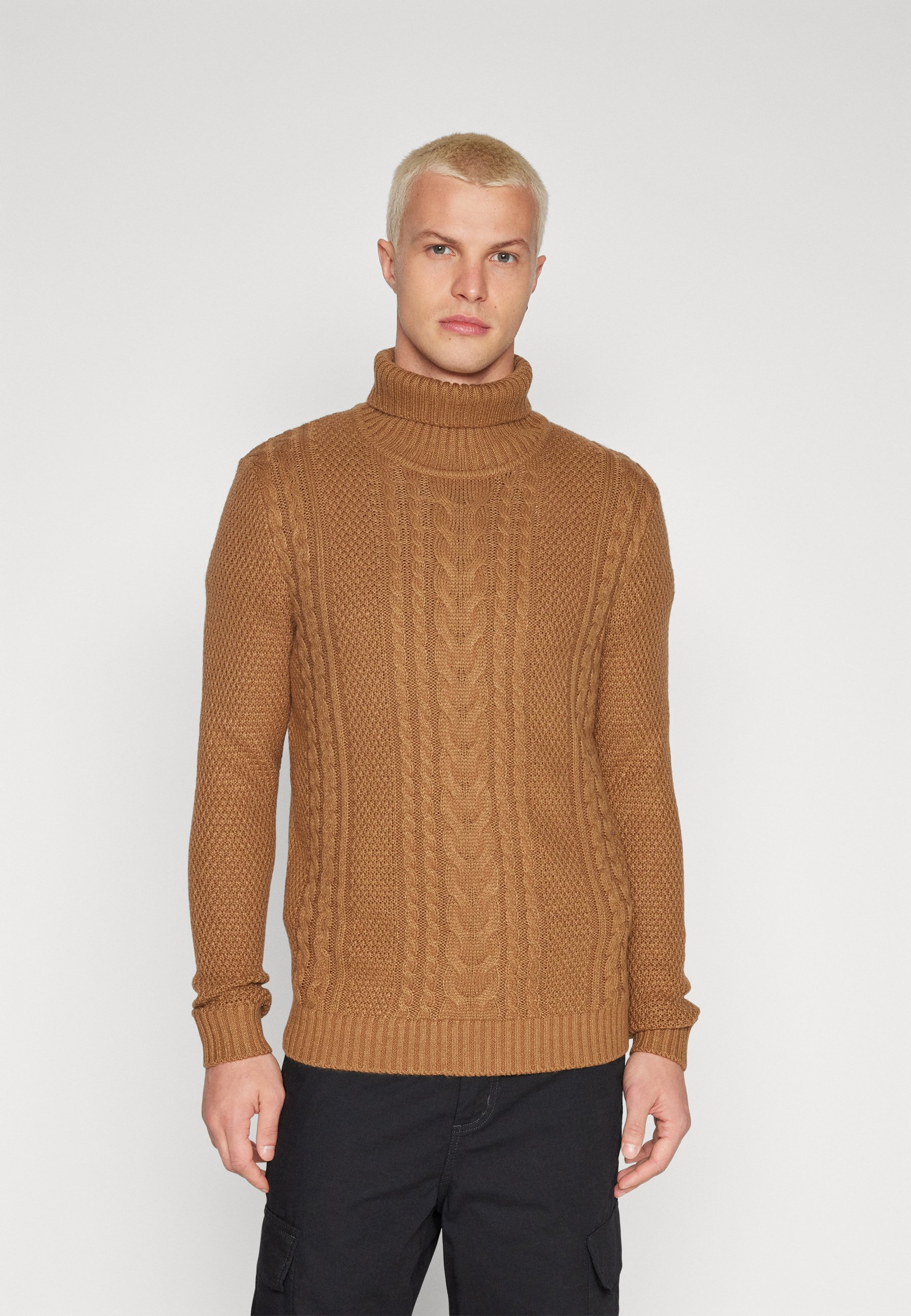 JACK & JONES Maglione Uomo Jprfast Knit High Neck – Colletto Alto Morbido Con Viscosa, Classico E Moderno