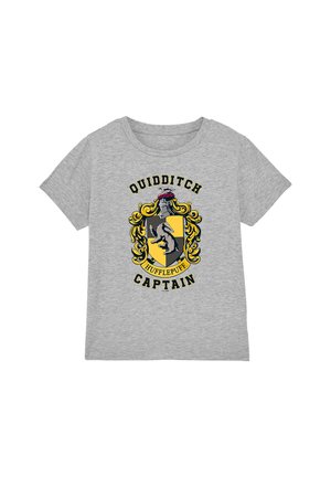 Cotton Soul, HARRY POTTER TEAM CAPTAIN HUFFLEPUFF - T-Shirt print - mottled light grey