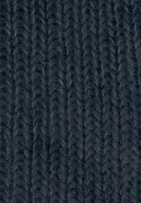 Tessuto a maglia grigio scuro con un motivo a coste testurizzato, che presenta linee verticali compatte e un aspetto tessuto morbido.