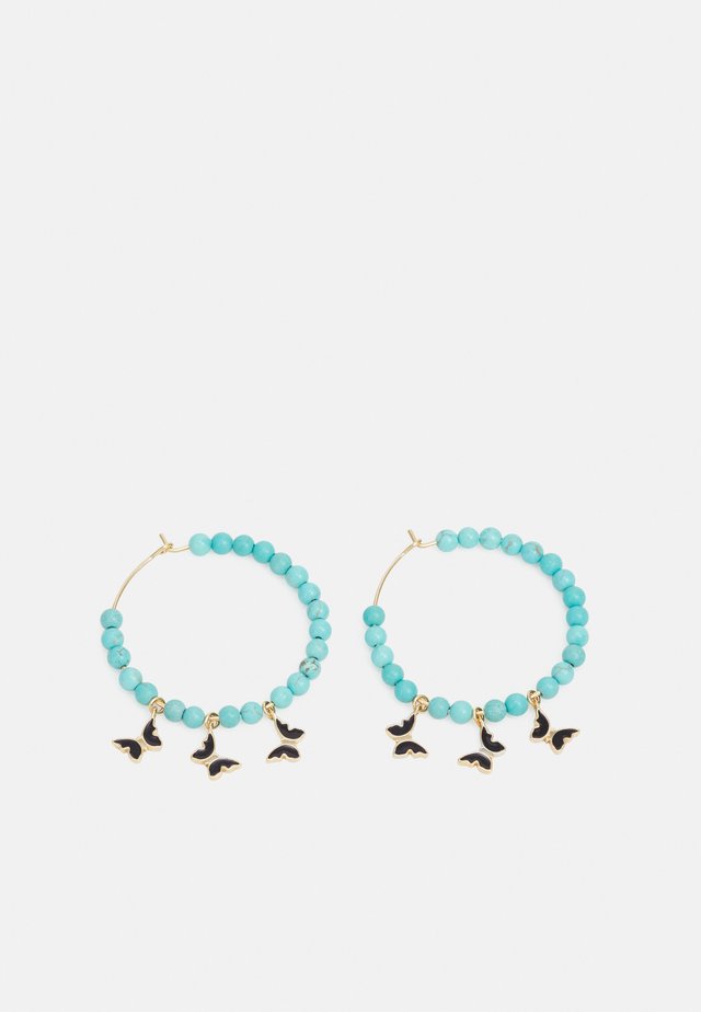 HOOP WITH BUTTERFLY DROPS - Pendientes - gold-coloured