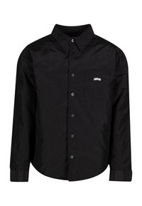 Fekete gombos ing, gyűrött anyagból készült, egyetlen mellzsebbel, melyen az "UNFAIR" logó látható, kerek alsó szegéllyel és hosszú ujjakkal.