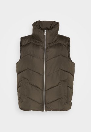 Vero Moda VMLIGA SHORT WAISTCOAT - Strukirani kaput - peat