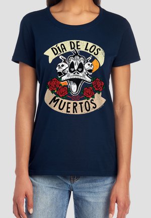 Cotton Soul, LOONEY TUNES DIA DE LOS MUERTOS DAFFY DUCK SKULLS HALLOWEEN - T-Shirt print - dark blue