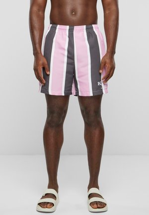 Karl Kani RETRO STRIPED - Uimashortsit - rose grey white