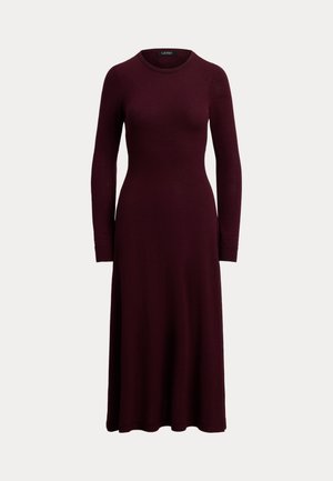 Lauren Ralph Lauren, WOOL CREWNECK SWEATER DRESS - Robe pull - dark garnet