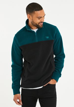 Fleece jumper - teal black
