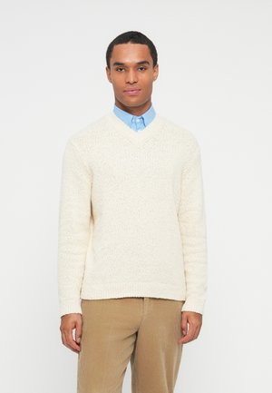 SLHANGUS RELAXED V NECK - Strickpullover - angora