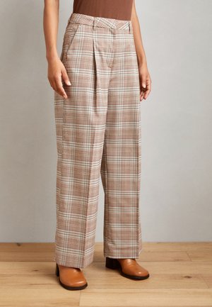 Scotch & Soda ROSE PLEATED HIGH RISE WIDE LEG CHECK PANT - Pantalones - multi coloured