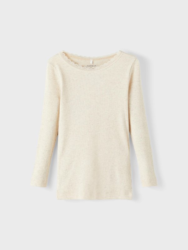 NMFKAB LS NOOS - Long sleeved top - peyote melange