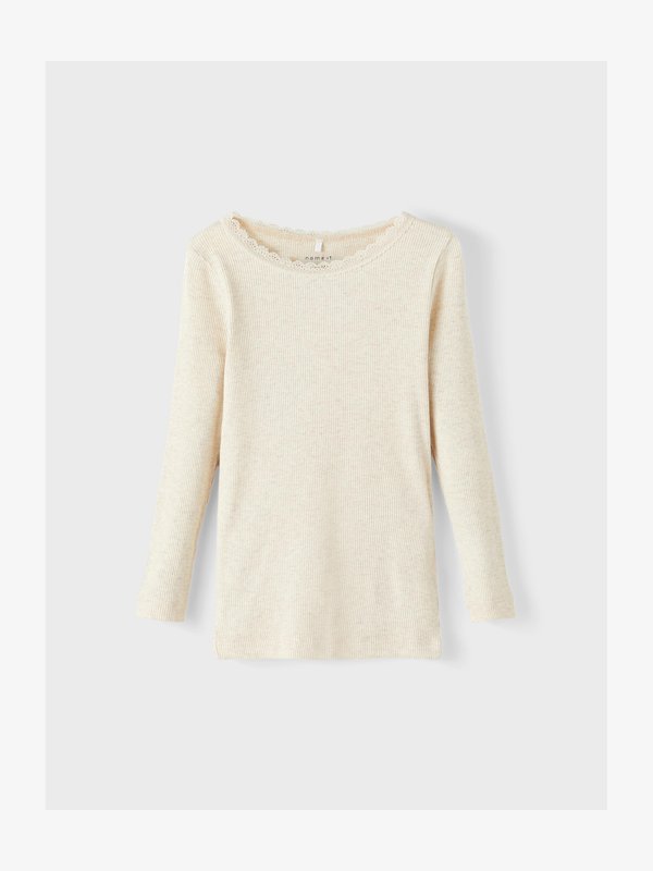 NMFKAB LS NOOS - Long sleeved top - peyote melange